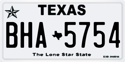 TX license plate BHA5754