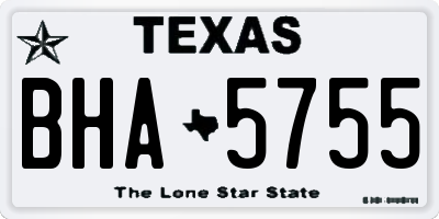 TX license plate BHA5755
