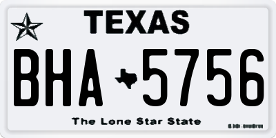 TX license plate BHA5756