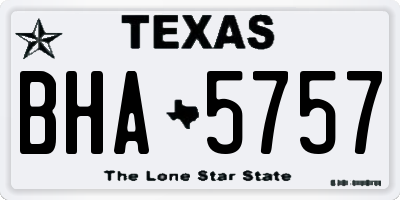 TX license plate BHA5757
