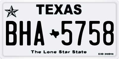 TX license plate BHA5758