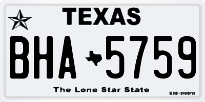 TX license plate BHA5759
