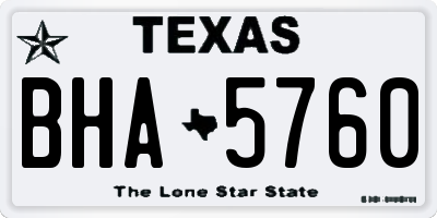 TX license plate BHA5760