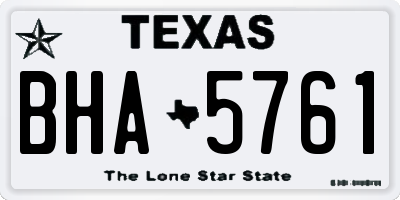 TX license plate BHA5761