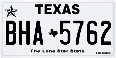 TX license plate BHA5762