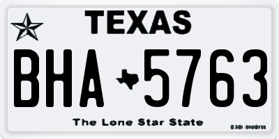 TX license plate BHA5763
