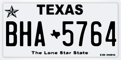 TX license plate BHA5764