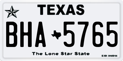 TX license plate BHA5765