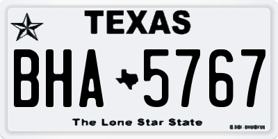 TX license plate BHA5767