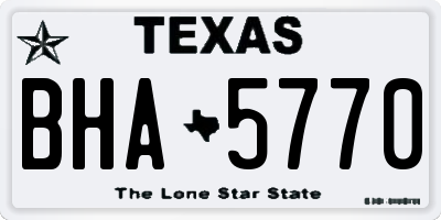 TX license plate BHA5770