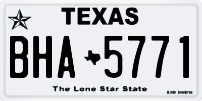 TX license plate BHA5771