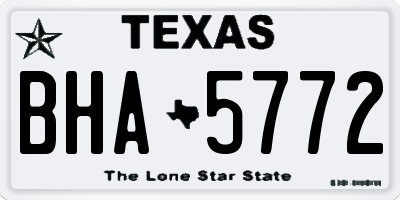 TX license plate BHA5772