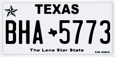 TX license plate BHA5773