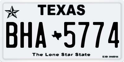 TX license plate BHA5774
