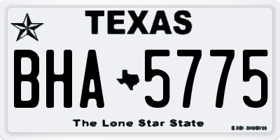 TX license plate BHA5775