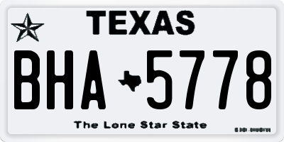 TX license plate BHA5778