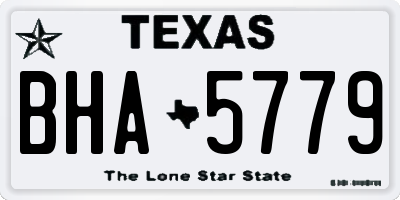 TX license plate BHA5779