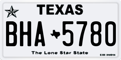 TX license plate BHA5780