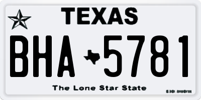 TX license plate BHA5781