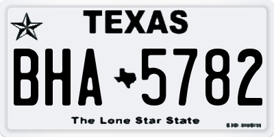 TX license plate BHA5782