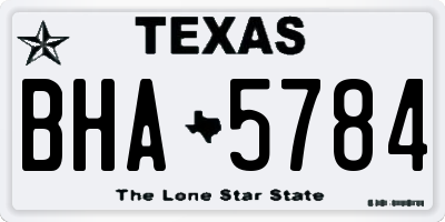 TX license plate BHA5784