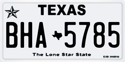 TX license plate BHA5785