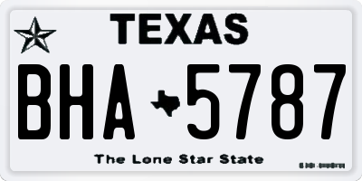 TX license plate BHA5787