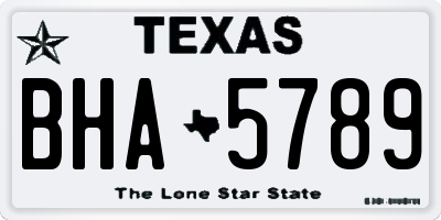 TX license plate BHA5789
