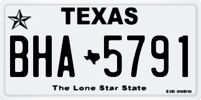 TX license plate BHA5791