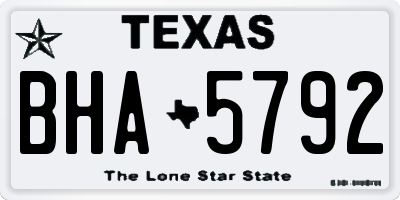 TX license plate BHA5792