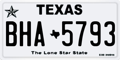 TX license plate BHA5793
