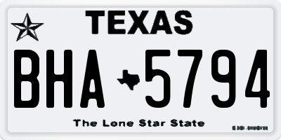 TX license plate BHA5794