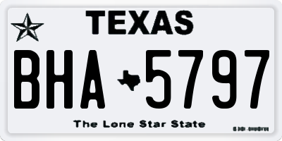 TX license plate BHA5797