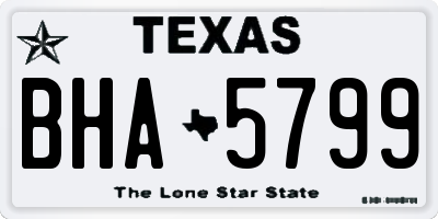 TX license plate BHA5799