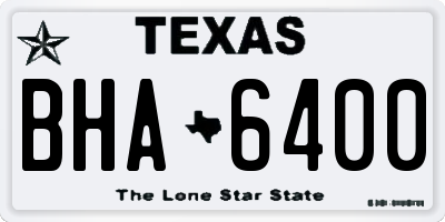 TX license plate BHA6400