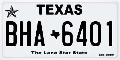 TX license plate BHA6401