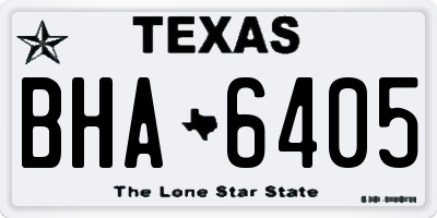 TX license plate BHA6405