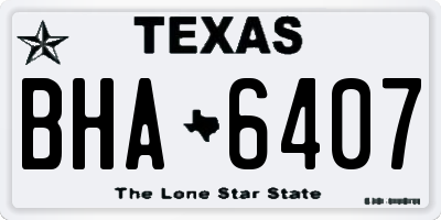TX license plate BHA6407