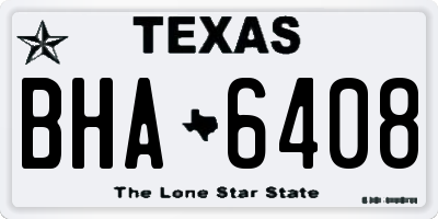 TX license plate BHA6408