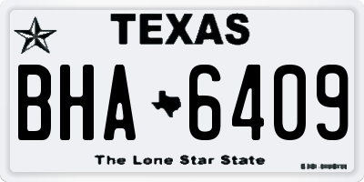 TX license plate BHA6409