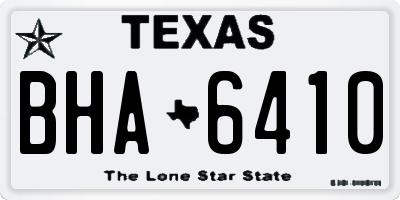 TX license plate BHA6410