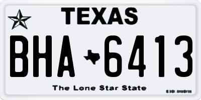 TX license plate BHA6413