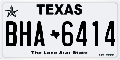 TX license plate BHA6414