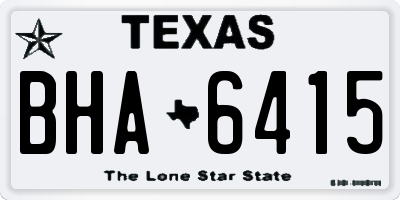TX license plate BHA6415