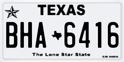 TX license plate BHA6416