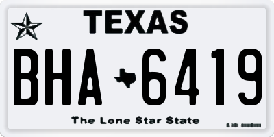 TX license plate BHA6419