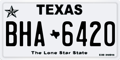 TX license plate BHA6420