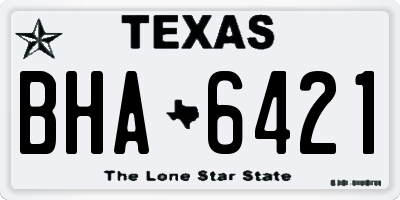 TX license plate BHA6421