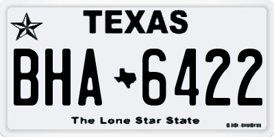 TX license plate BHA6422