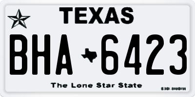 TX license plate BHA6423